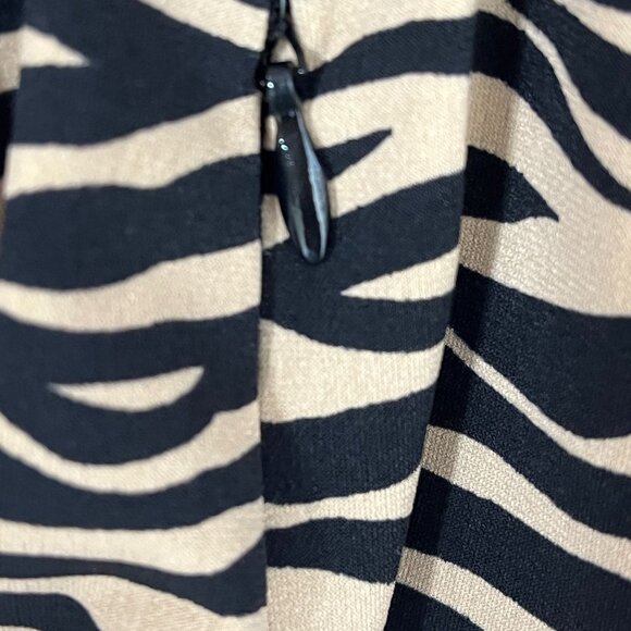 LOFT Tan Black Animal Print Long Sleeve Midi Dress Size 6 NWT Fall - Picture 12 of 12